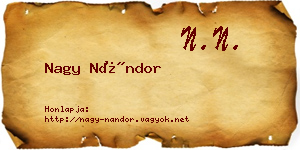 Nagy Nándor névjegykártya
